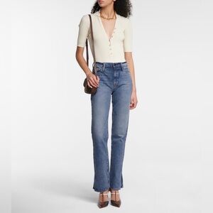 FRAME Le Drew Straight Leg Jeans Light Wash Size 31 NWT High Rise Premium Denim